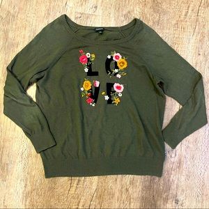 Torrid Embroidered “LOVE” Crewneck Sweater - 1